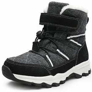 Черевики Visionreast зимові, дитячі, для дівчат і хлопчиків, для походів, з вовняною підкладкою, снігові, бавовняні, нековзкі, для вулиці - Фото 1