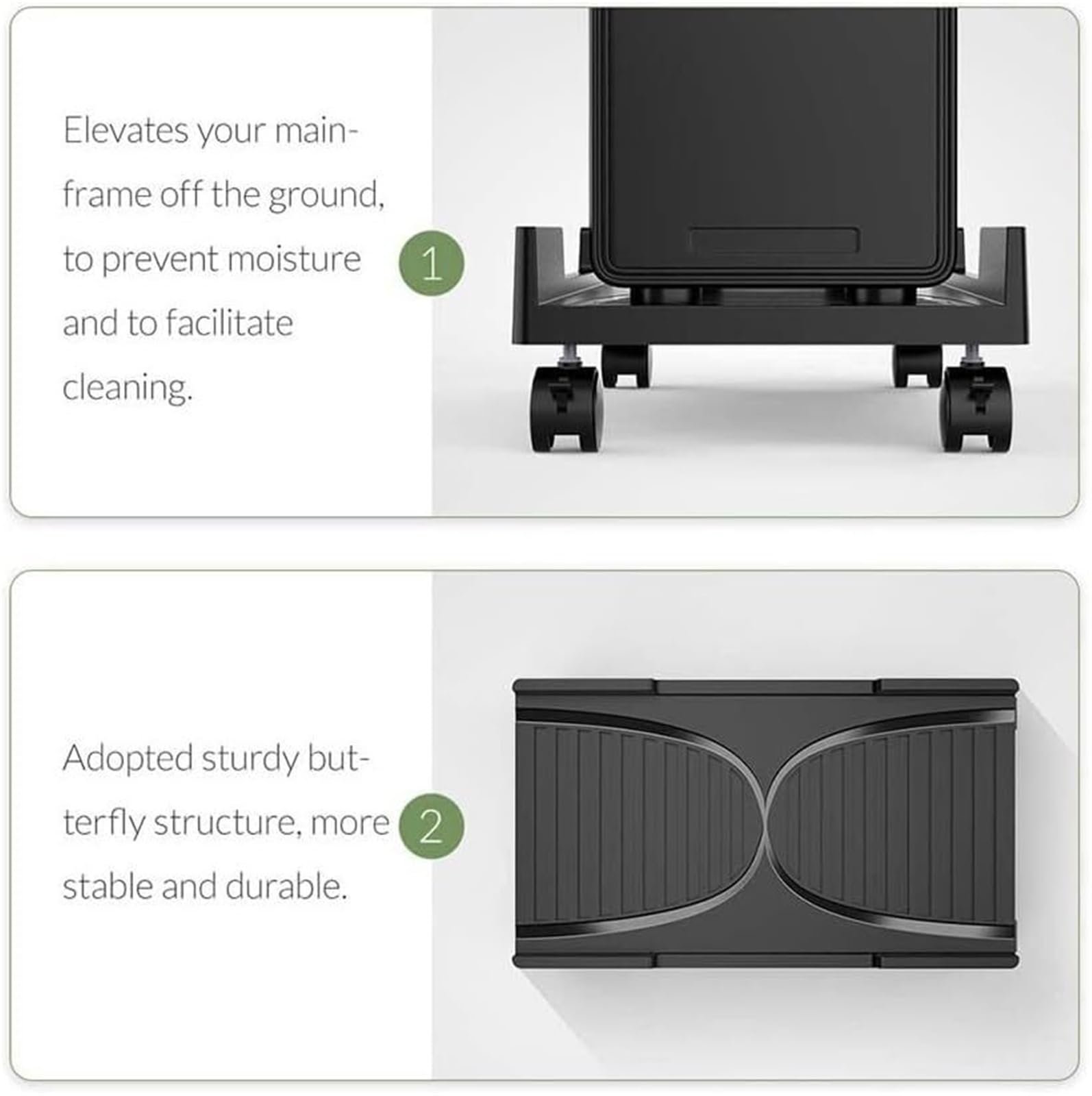 Подставка для ПК, Держатель для компьютера, Держатель для ПК для стола, Поддержка корпусов, Тележка, Настольная башня, Мобильный держатель для охлаждения центрального процессора с 4 колесами, Подходит для большинства ПК, фото №4