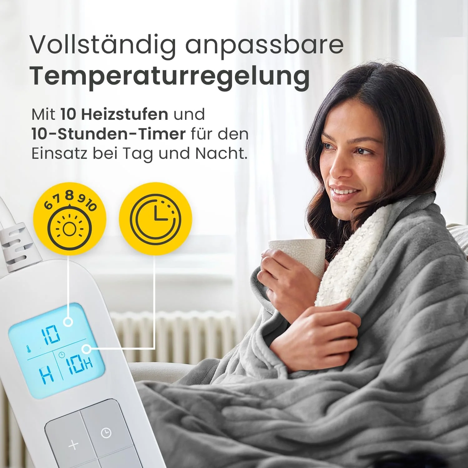 Электрическое одеяло Cosi Home 180 x 130 см Серый, фото №5