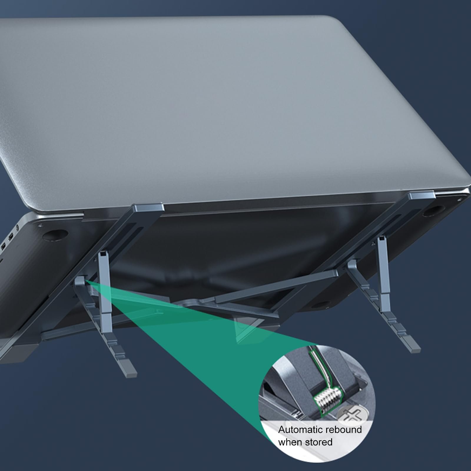 Регульована Підставка для Ноутбука 10-17,3 дюймів Алюмінієва з 5 Кутами Регулювання Подушка Силіконова Підкладка, фото №6