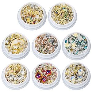 Діаманти для манікюру з піддоном (8 коробок) 3D Стрази - Фото 1