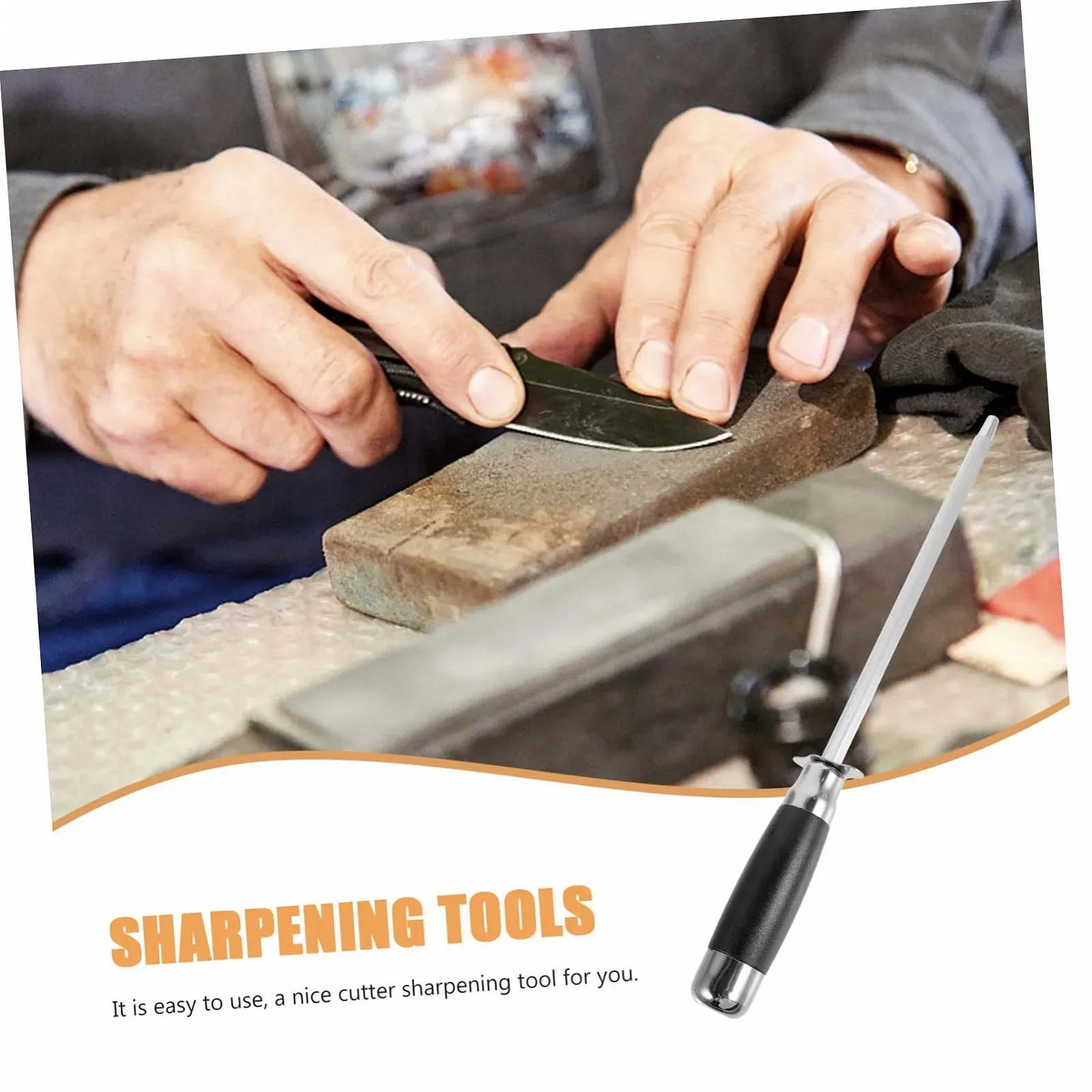 Мусат для ножей из нержавеющей стали с эргономичной ручкой, фото №5