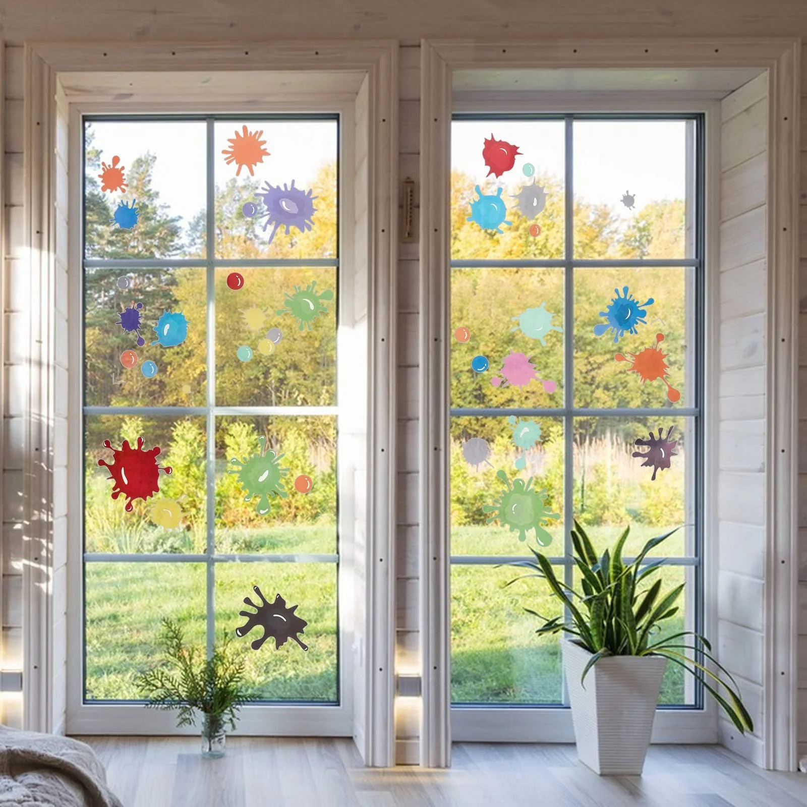 Наклейки на стіну GORGECRAFT Бризки фарби 1 аркуш PVC, фото №6