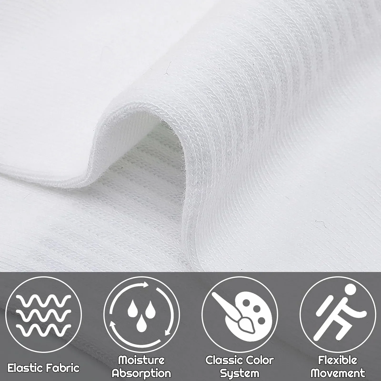 Спортивные носки Белые в полоску 6 пар, размер 38-42, фото №3