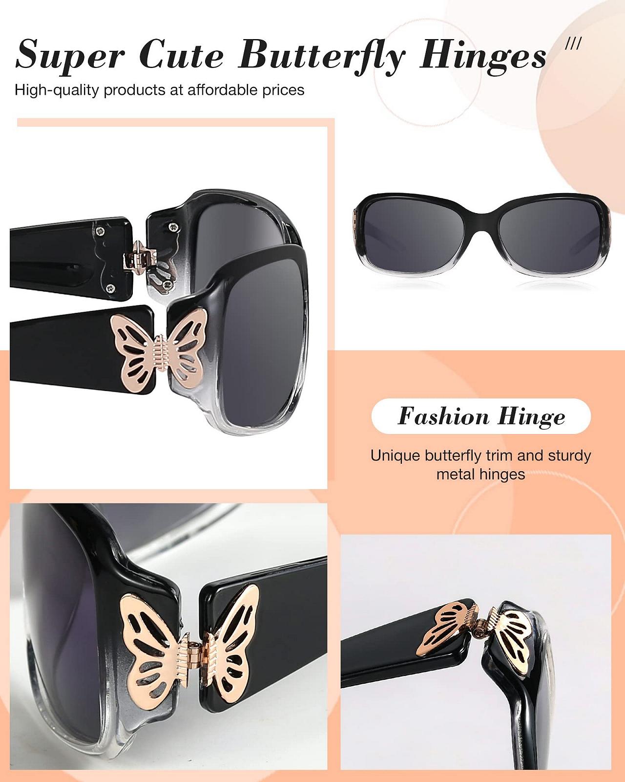 Солнцезащитные очки LVIOE Женские Большие Поляризованные Черные 80-х Классические Винтажные, фото №4