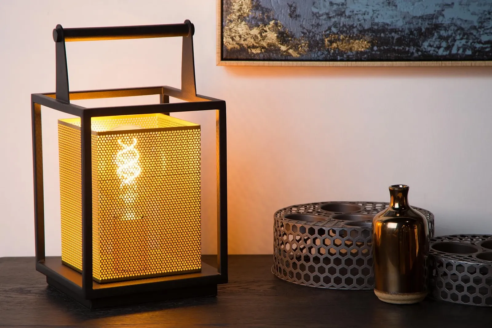 Настільна лампа LUCIDE SANSA 1 x E27 Black, фото №3