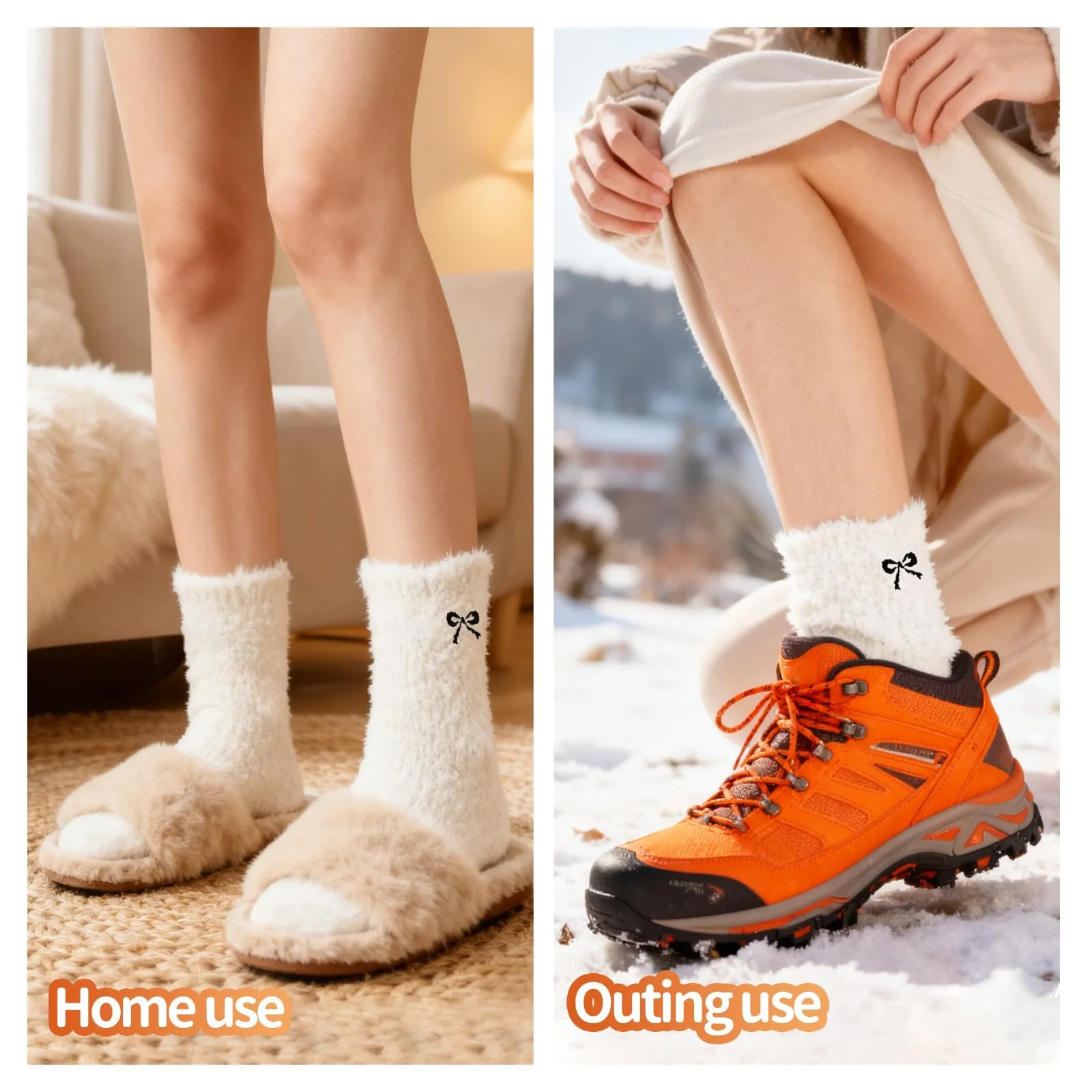 5 пар пухнастих шкарпеток для жінок, теплі шкарпетки, фото №4