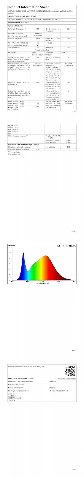 Настольная лампа BTLINK Feather E27 10 Вт 30 см Белая, фото №7