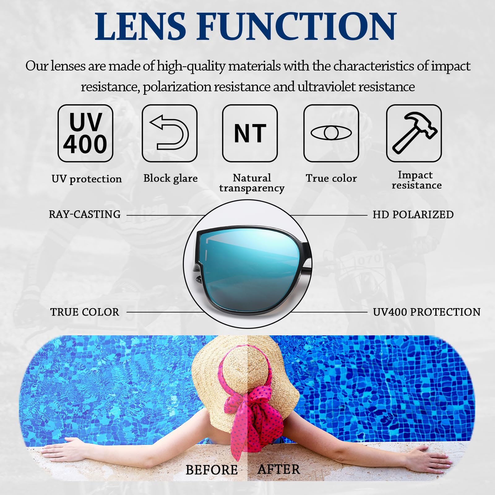 Сонцезахисні окуляри, що надягаються поверх DUCO для чоловіків і жінок, ретро, поляризовані, захист UV400, фото №7