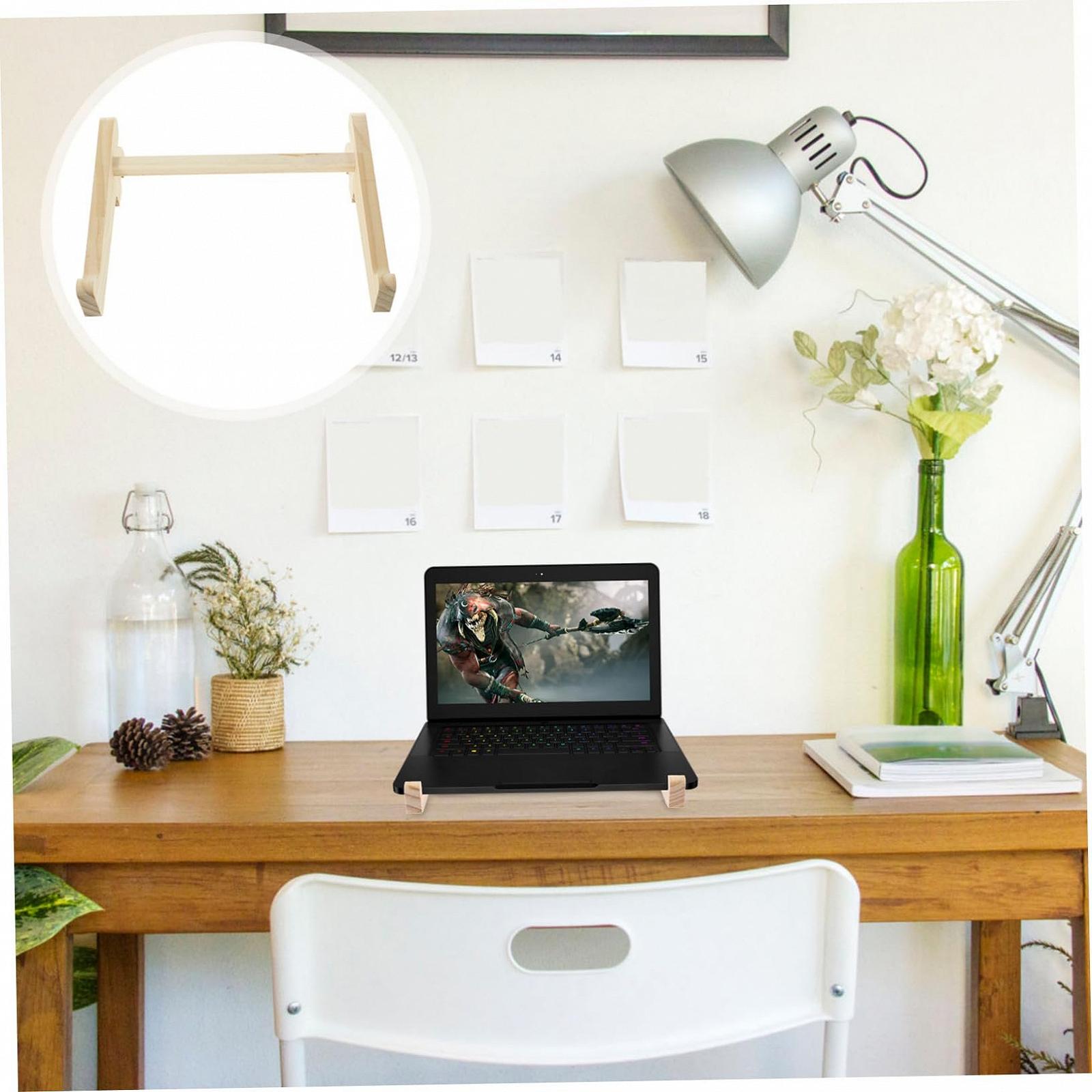 Підставка для ноутбука дерев'яна ергономічна Gadpiparty з вентиляцією для столу, фото №9