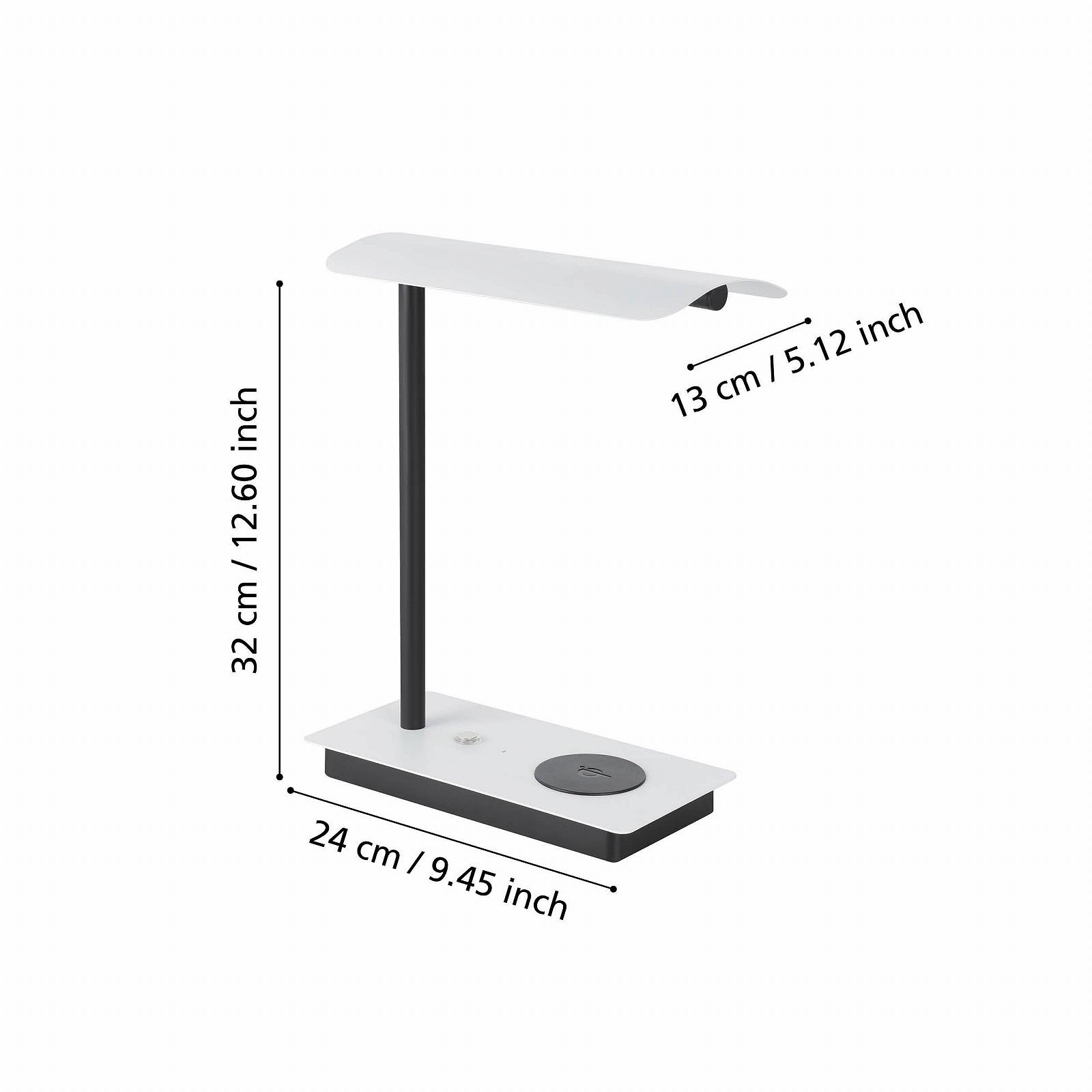 Настільна лампа EGLO Arenaza LED Touch QI-зарядка Димування Металева Тепле біле Біла, чорна, фото №5