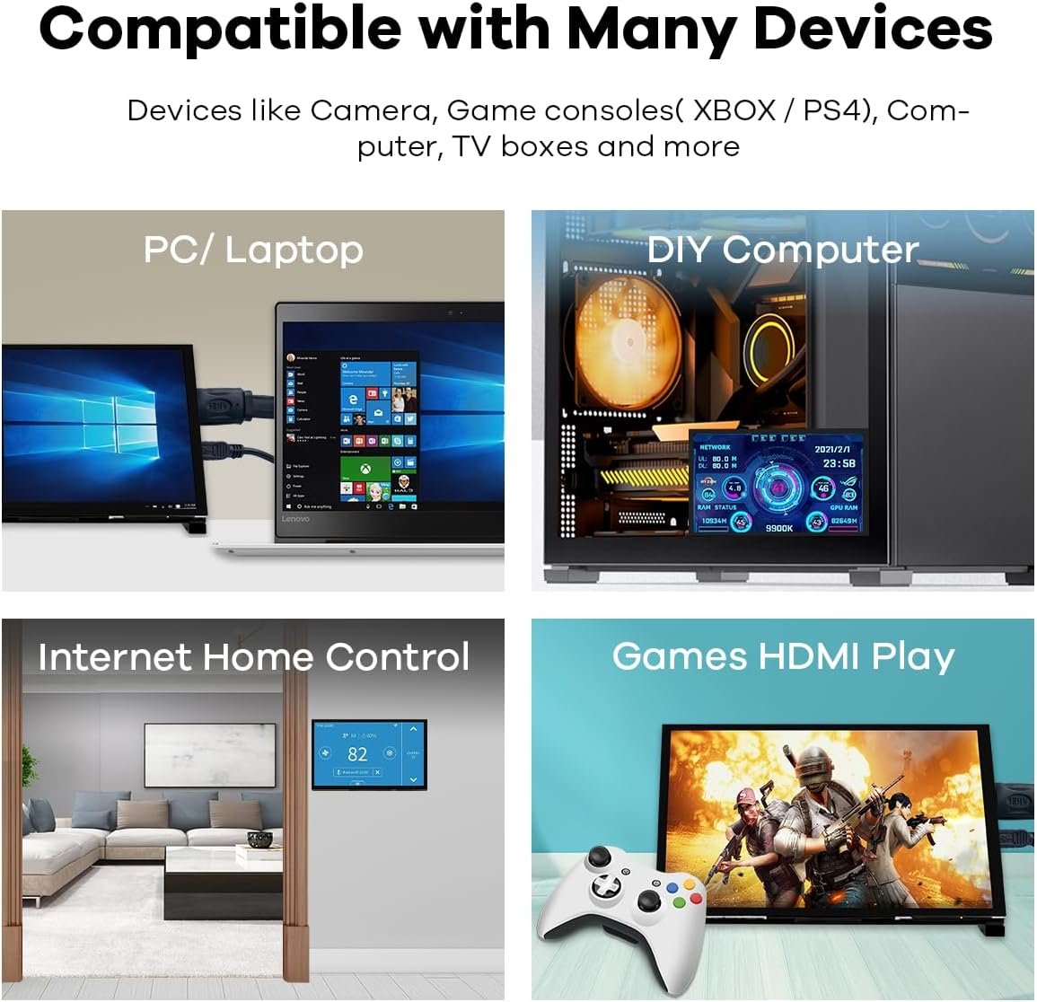Монітор портативний сенсорний 7" LAFVIN HD IPS 60 Гц, фото №5