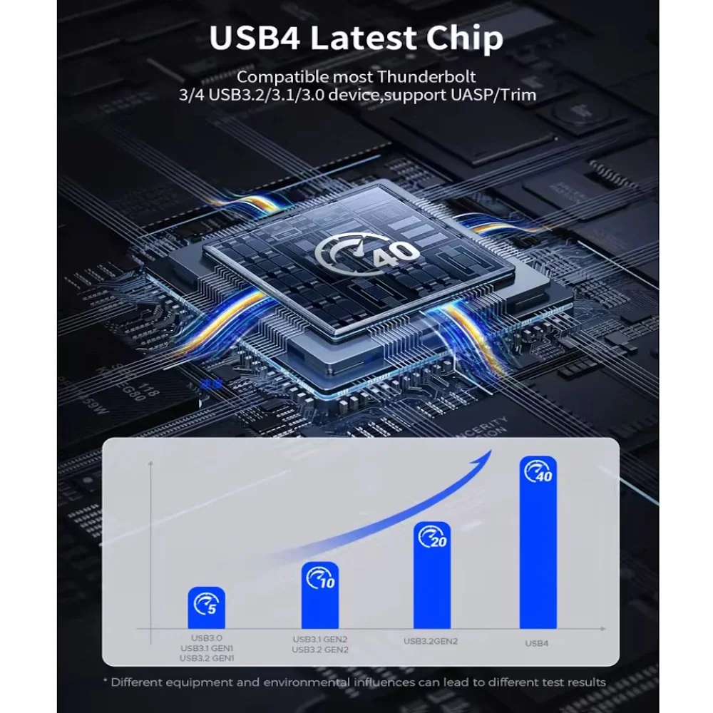 Внешний карман ORICO CNM2-U4 40Gbps M.2 NVMe SSD to USB4, Thunderbolt 4 Grey, фото №5 Внешний карман ORICO CNM2-U4 40Gbps M.2 NVMe SSD to USB4, Thunderbolt 4 Grey, фото №5
