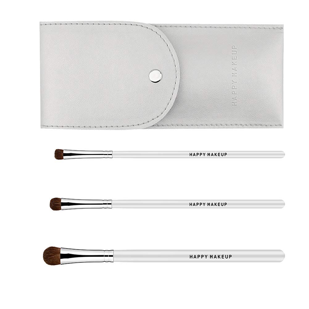 Набор кистей для макияжа 3 шт Pony Hair Beauty Cleaner Premium Eyeshadow Brush Set Portable Brush High Quality Makeup Brushes, дерево, фото №1