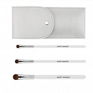Набор кистей для макияжа 3 шт Pony Hair Beauty Cleaner Premium Eyeshadow Brush Set Portable Brush High Quality Makeup Brushes, дерево - Фото 1