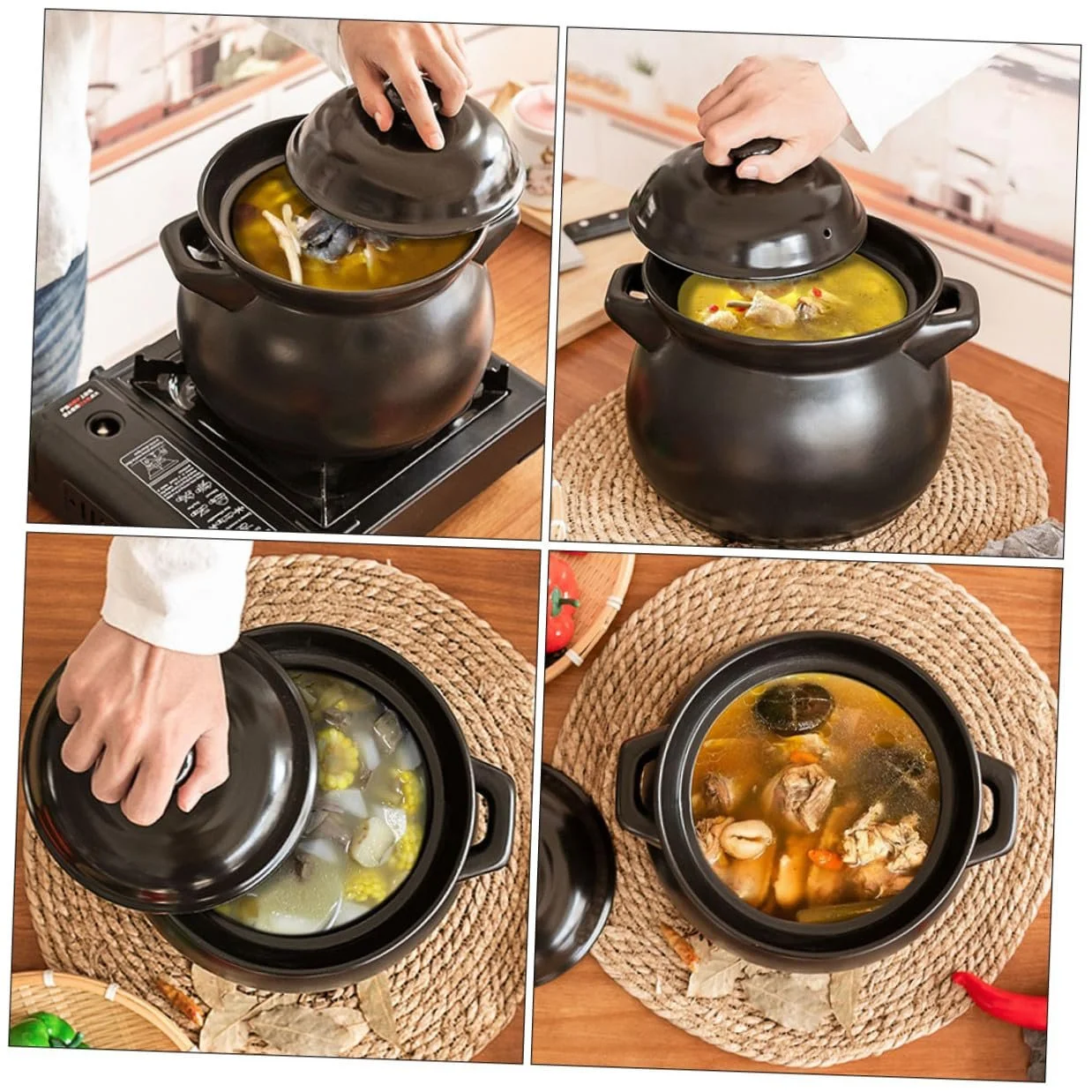 Горшок VALICLUD Керамический Мини Жаростойкий для тушения Black, фото №3