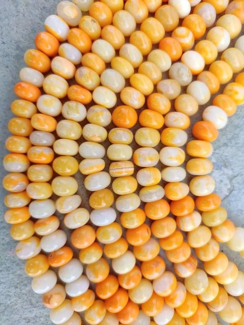 Бусины Опал Желто-оранжевый Круглые Гладкие 9 мм, фото №3