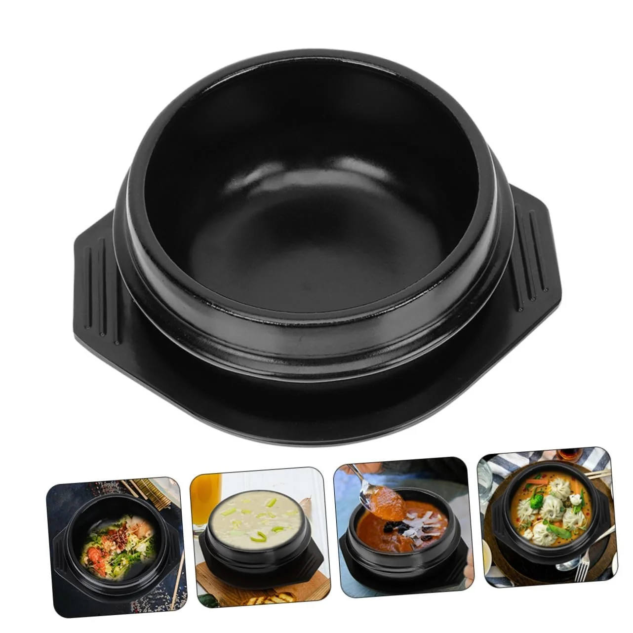 Горшок для бибимпапа NOLITOY керамический с подставкой и ручками термостойкий антипригарный, фото №3