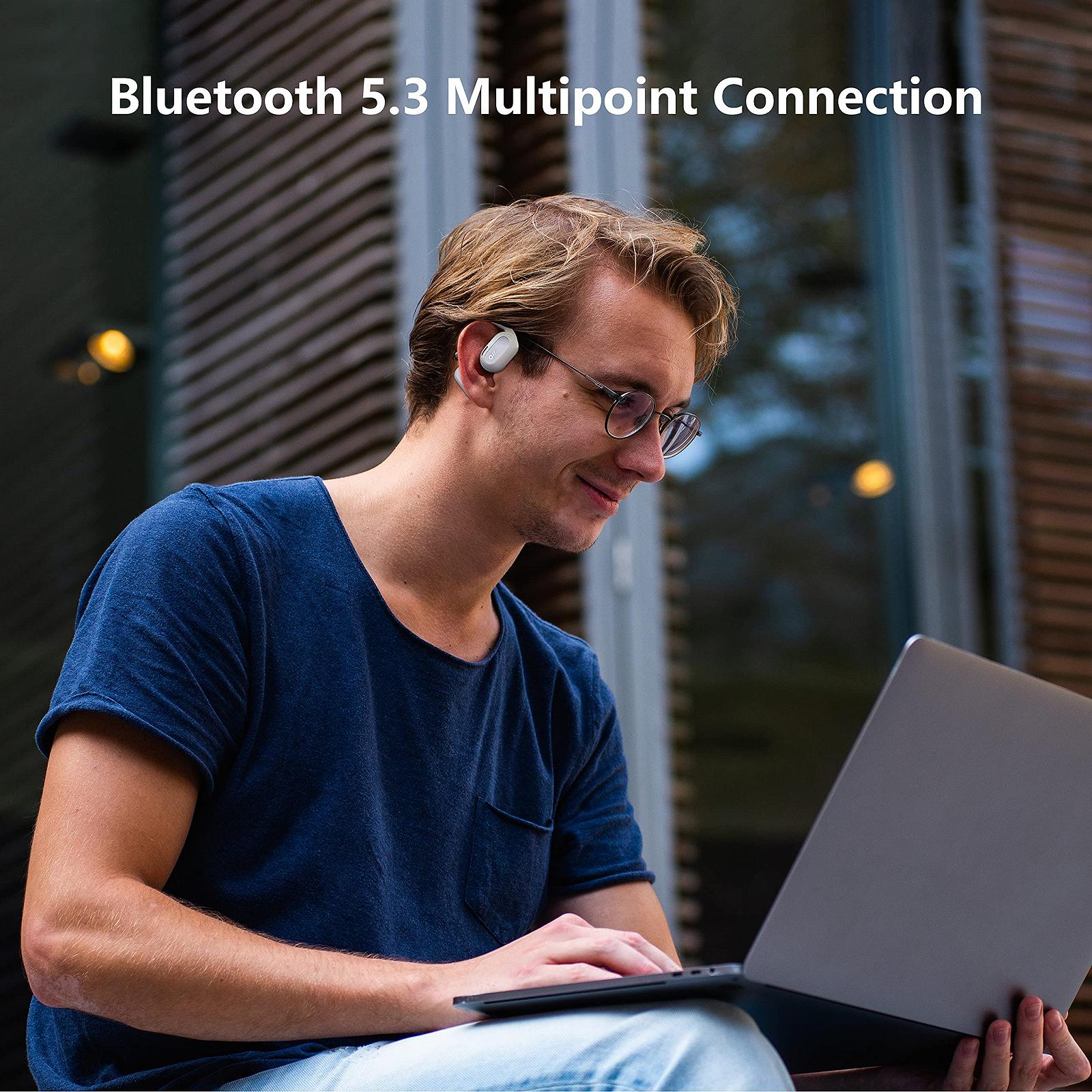 Навушники Oladance OWS2 Open Ear Wireless Bluetooth 5.3 з мультипідключенням 19 годин Білий, фото №5
