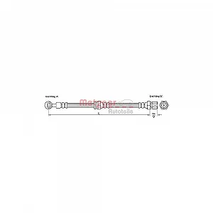 Тормозной шланг METZGER 4110190 для CHEVROLET, передний мост слева - Фото 1