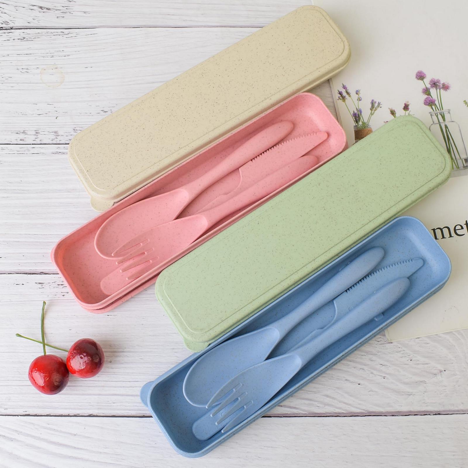 Набір столових приборів Jiayaus Plastic Reusable Camping Cutlery Set для 4 осіб, фото №5