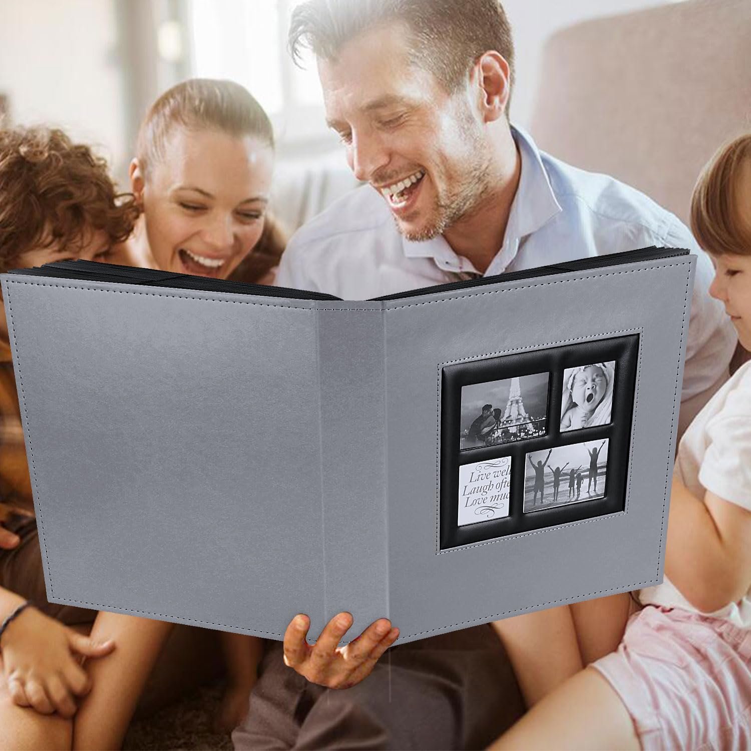 Фоторамка Benjia Очень большой кожаный свадебный альбом на 1000 фотографий Портретная и альбомная ориентация 4x6 Серый, фото №6 Фоторамка Benjia Очень большой кожаный свадебный альбом на 1000 фотографий Портретная и альбомная ориентация 4x6 Серый, фото №6