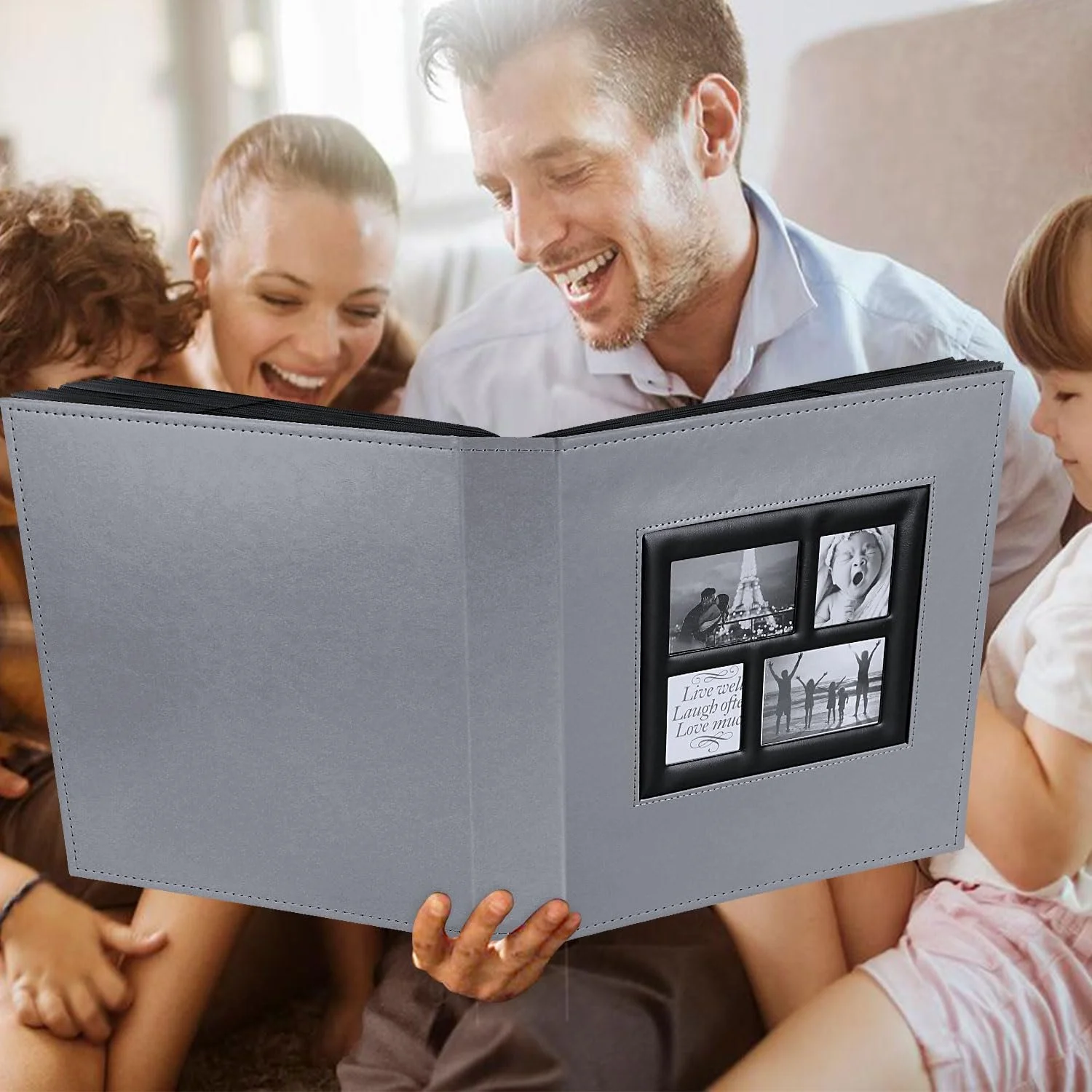 Фоторамка Benjia Очень большой кожаный свадебный альбом на 1000 фотографий Портретная и альбомная ориентация 4x6 Серый, фото №6 Фоторамка Benjia Очень большой кожаный свадебный альбом на 1000 фотографий Портретная и альбомная ориентация 4x6 Серый, фото №6