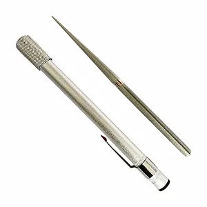 Стрижень для заточування ножів алмазний двосторонній сріблястий портативний 12,5 см - Фото 1