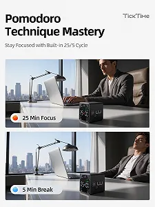 Таймер Помодоро Куб Сенсорный USB-C Магнитный Черный synthetic.ua - Фото 1