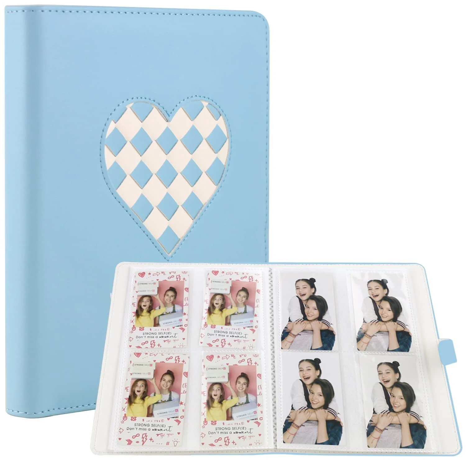 Фотоальбом Phoebe 256 кишень PU Heart Weave для Fujifilm Instax Mini 11/9/8/Liplay & Zip Instant Printer 2 x 3 дюйми Blue, фото №1 Фотоальбом Phoebe 256 кишень PU Heart Weave для Fujifilm Instax Mini 11/9/8/Liplay & Zip Instant Printer 2 x 3 дюйми Blue, фото №1
