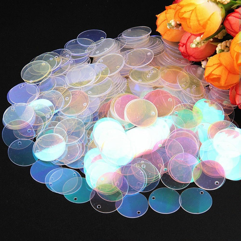 Паєтки Круглі розсипні 10 мм, прозорі, 20 г, фото №1