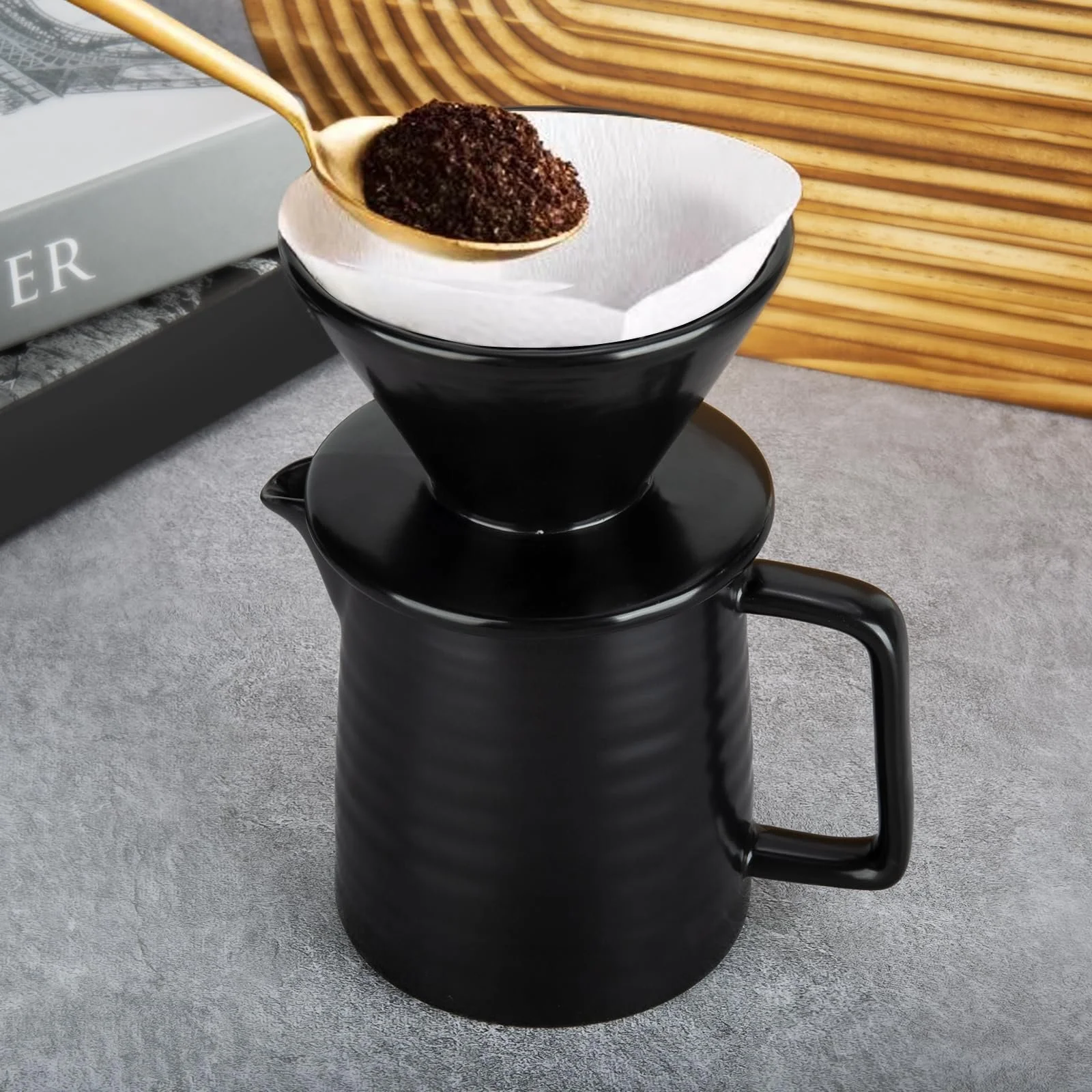 Кавоварка з порцеляновим фільтром, 500 мл, з керамічною чашкою, фото №7