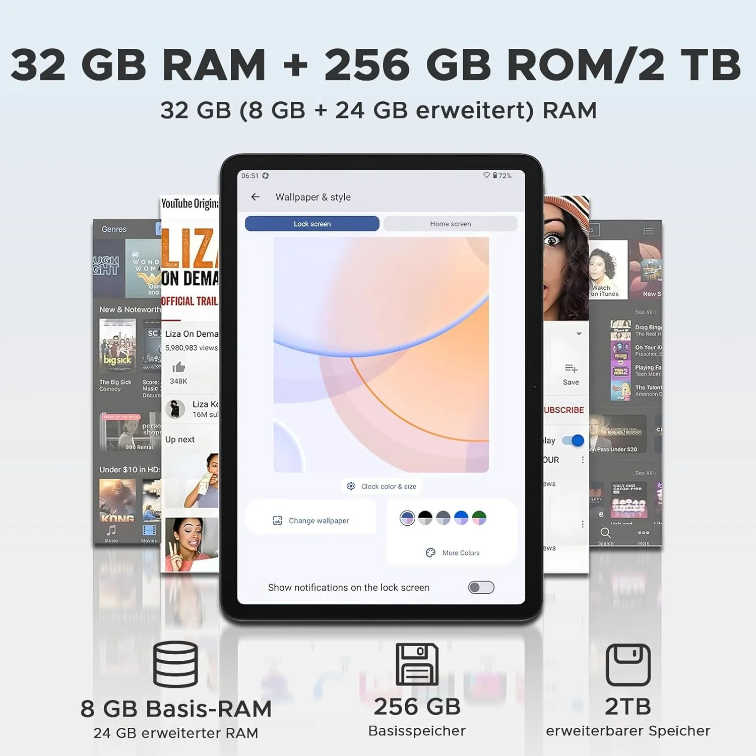 Планшет 12" Full HD DOOGEE T36 8+12/256ГБ 4G 2-SIM 8 ядер Android 15 8800 mAh Чорний, фото №5