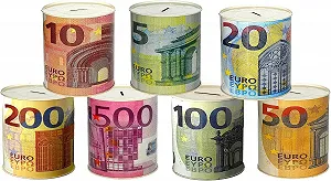 Скарбничка металева XXL 19x15 см випадкова банкнота - Фото 1