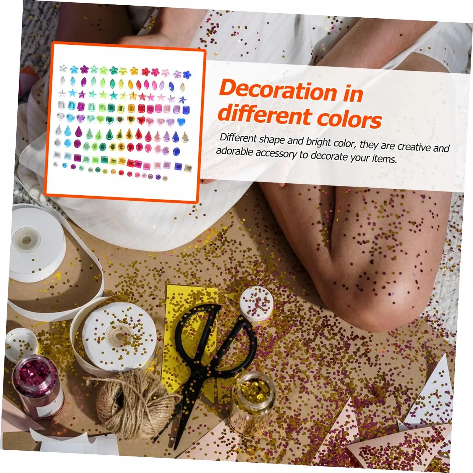 Стрази Плоскі Креативні Не клейкі Різнокольорові та Формові Декоративні Камені для Рукоділля, 3 шт, фото №9