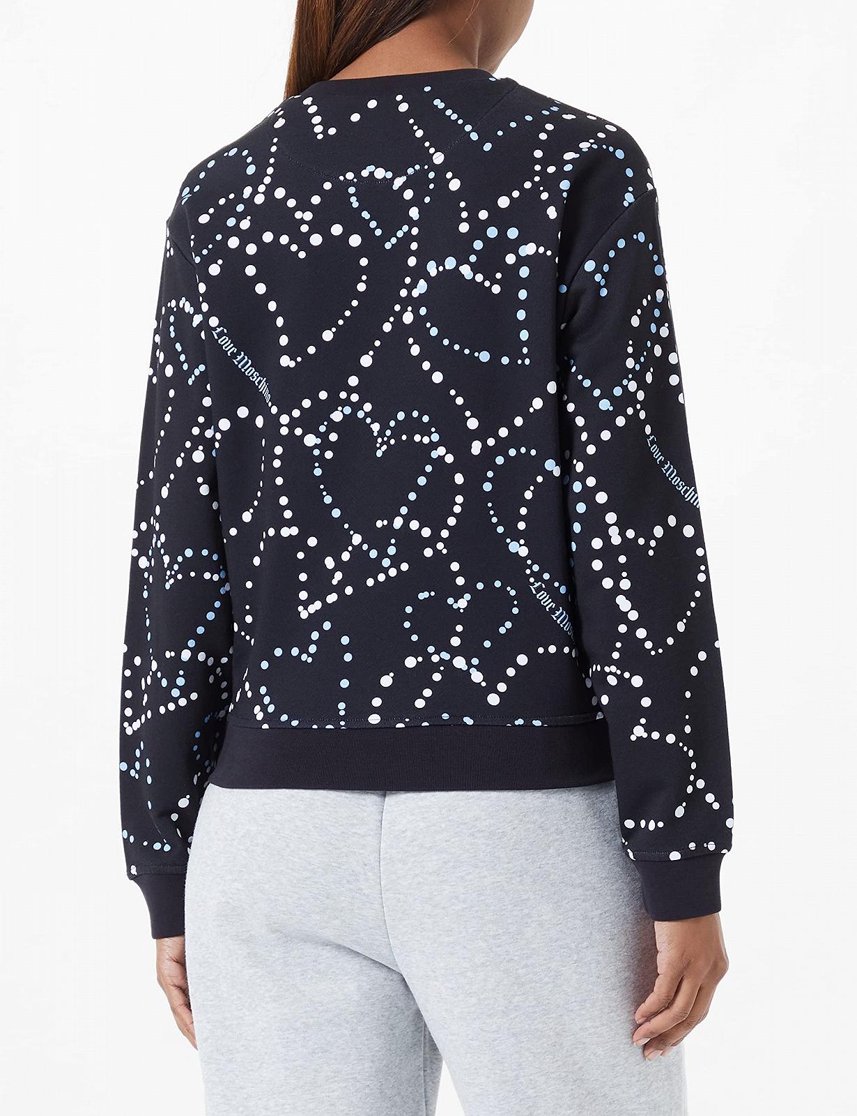 Свитшот Love Moschino Женский Обычный Крой Длинный Рукав Круглая Шея с Принтом Storm of Hearts, фото №4 Свитшот Love Moschino Женский Обычный Крой Длинный Рукав Круглая Шея с Принтом Storm of Hearts, фото №4