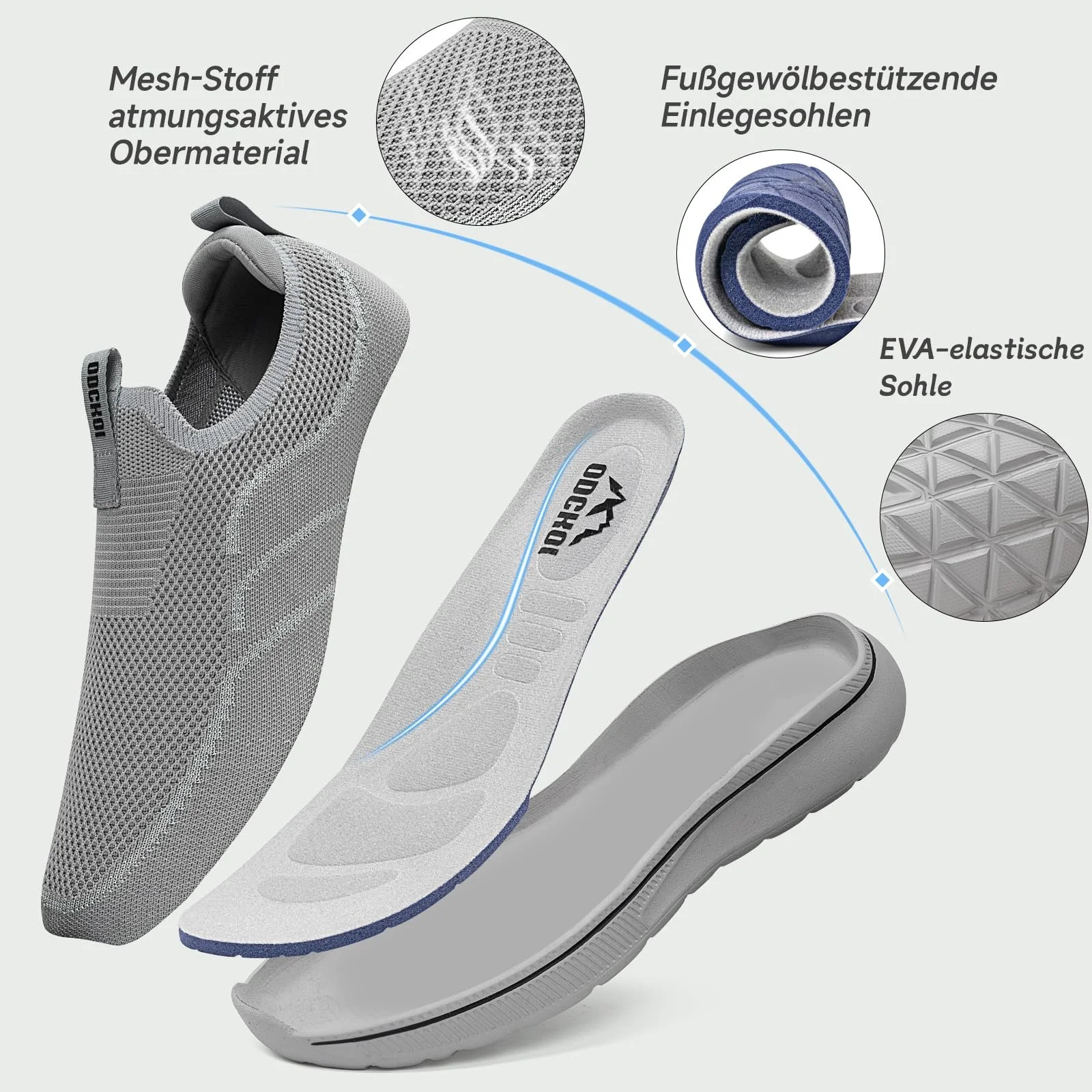 Чоловічі Кросівки ODCKOI Без шнурків Зручні Тенісні Кросівки, фото №2 Чоловічі Кросівки ODCKOI Без шнурків Зручні Тенісні Кросівки, фото №2