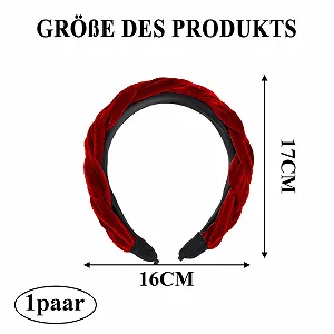 Плетеные Обручи для Женщин Бархатный Аксессуары для Волосов Красное Вино synthetic.ua - Фото 1