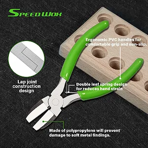 Плоскогубцы с нейлоновыми губками SPEEDWOX 5 дюймов с дополнительными нейлоновыми губками Инструмент для выпрямления проволоки с двойной листовой пружиной для изготовления ювелирных изделий для бисероплетения, скручивания, придания формы проволоке synthetic.ua - Фото 1