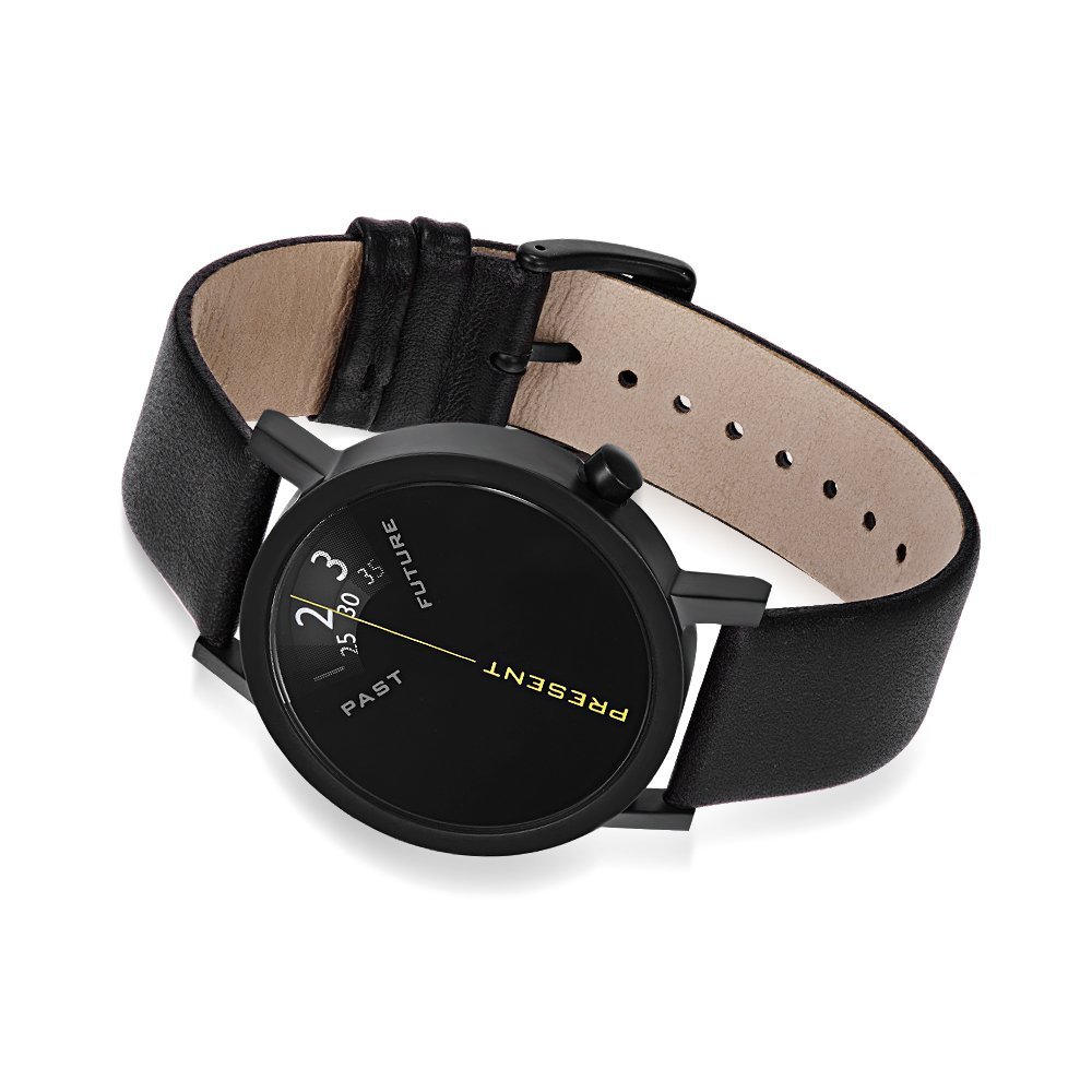 Часы Projects Past, Present, Future Black Edelstahl IP Schwarzw Leder Unisex, фото №4