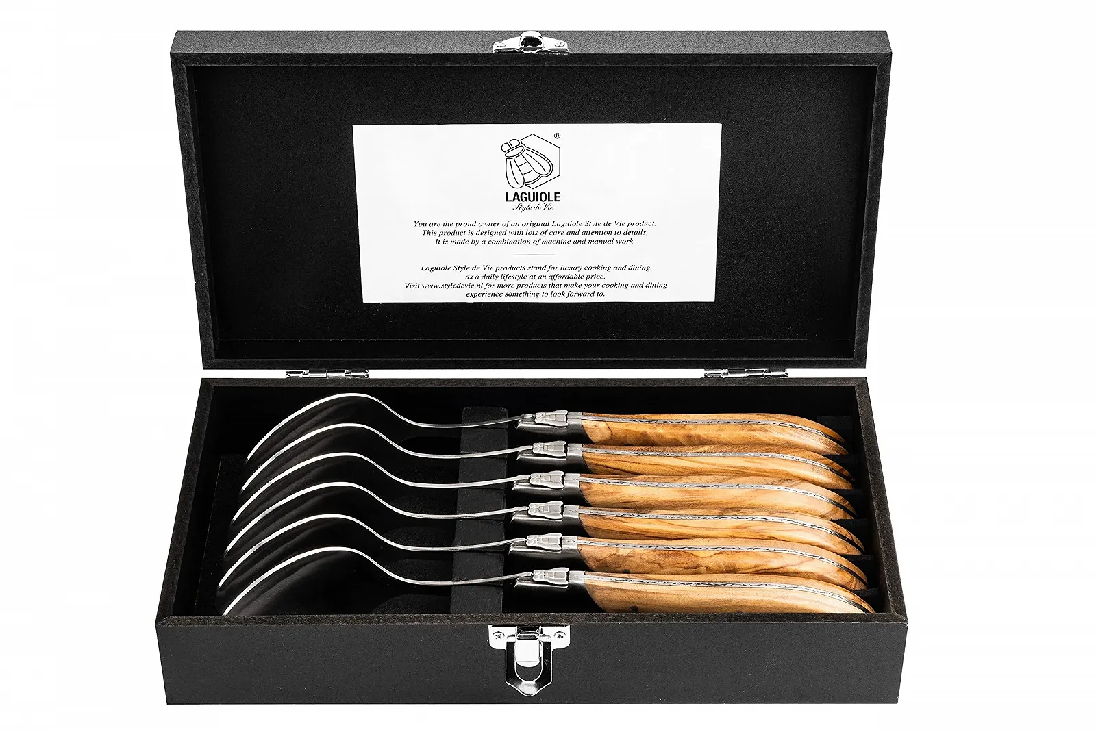 Ложка супова Laguiole Style de Vie Luxury Line, набір 6 шт., оливкове дерево, фото №3 Ложка супова Laguiole Style de Vie Luxury Line, набір 6 шт., оливкове дерево, фото №3