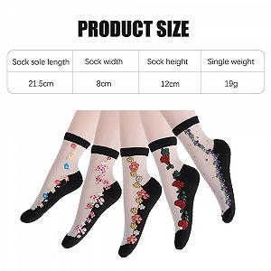 Женские тонкие носки с цветочным узором, носки-чулки, женские полиэстеровые носки для повседневного использования и досуга synthetic.ua - Фото 1