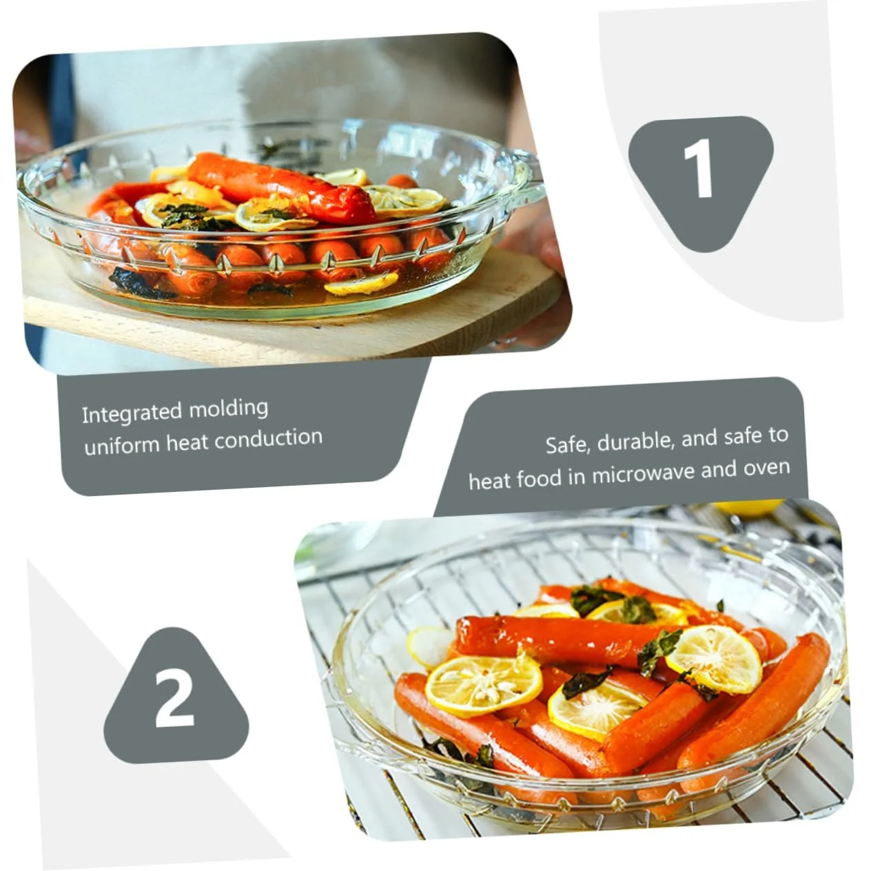 Форма для запекания VALICLUD стеклянная для микроволновой печи, фото №9