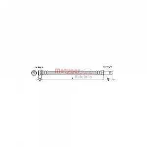 Тормозной шланг METZGER 4110231 FORD передний мост слева справа - Фото 1