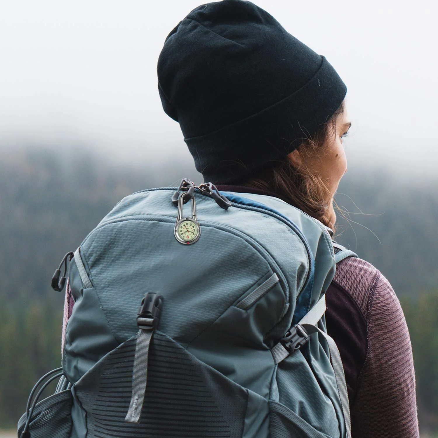 Кишеньковий годинник Avaner з карабіном Цифровий годинник-карабін з люмінесцентним циферблатом, фото №6