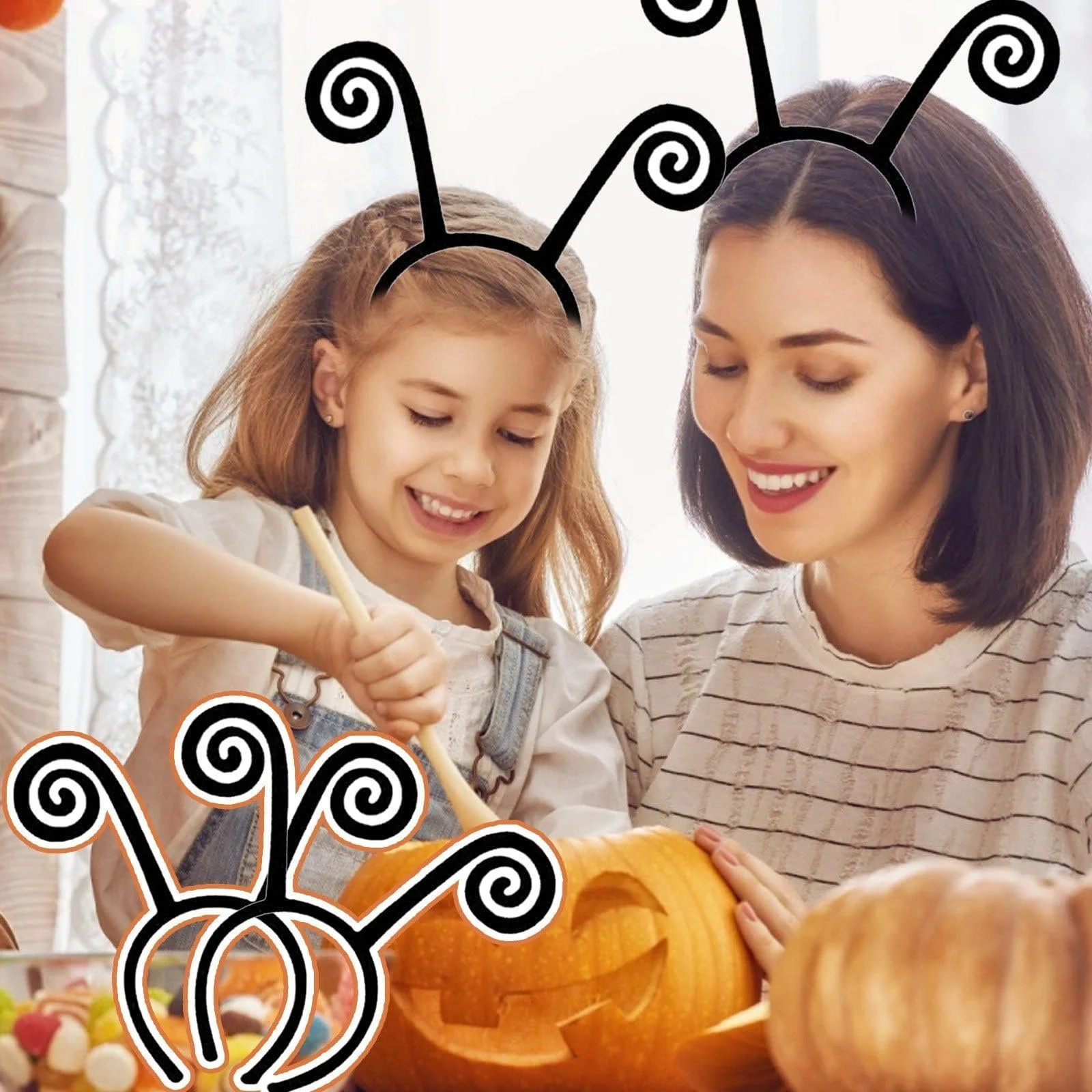 Обруч на голову з антенами метелика, фото №7