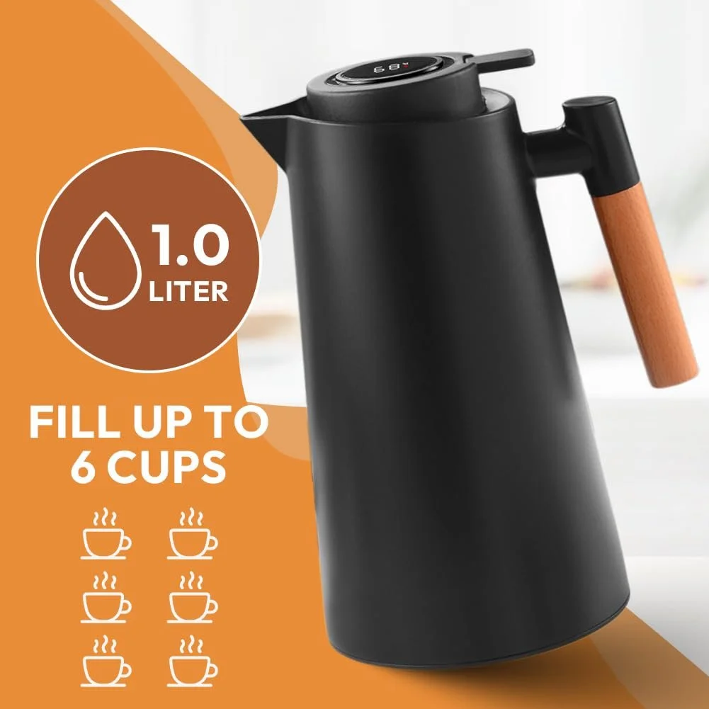 Термос-кавник 1 Літр, Ізольований Кавник, Герметичний, фото №5