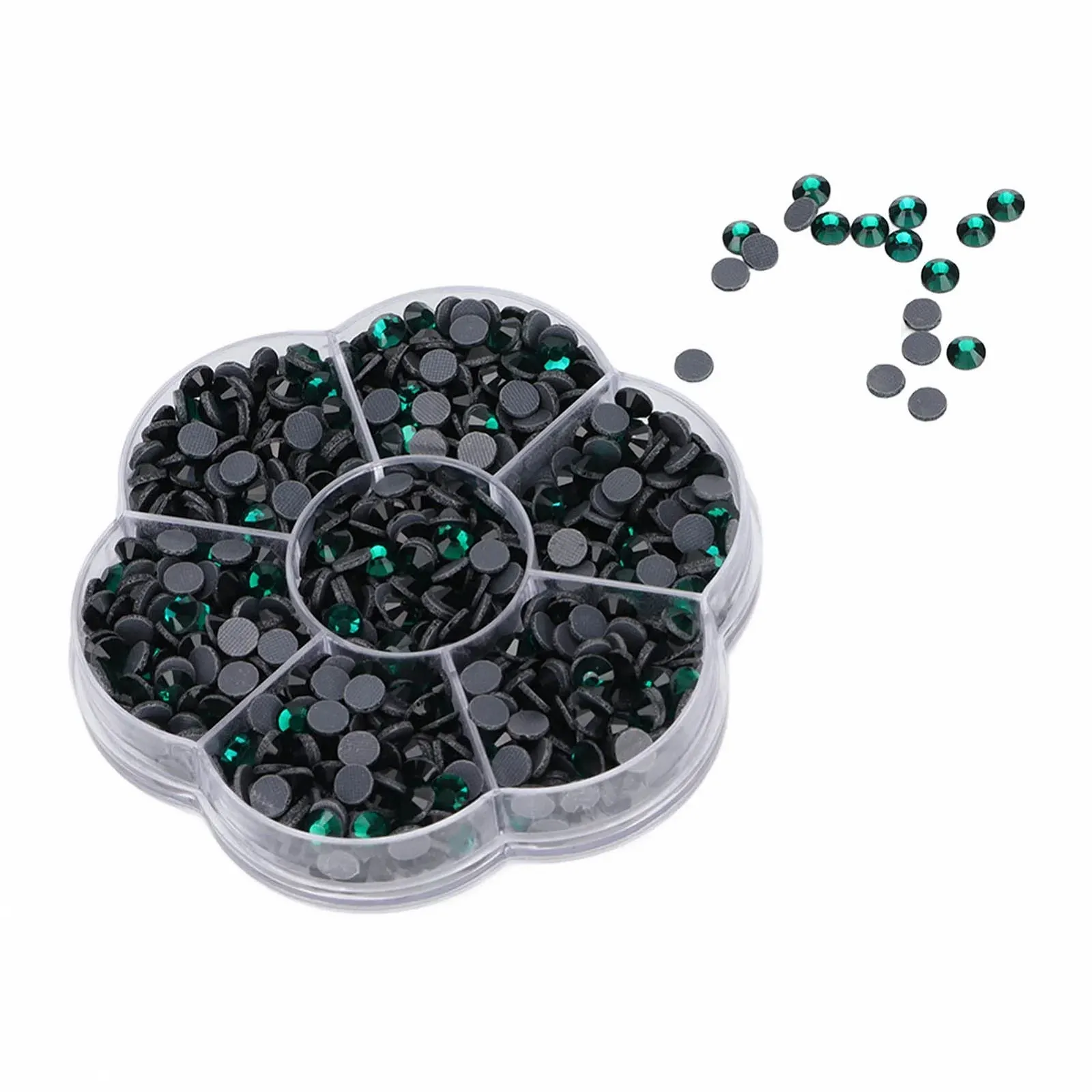Стрази Скляні стрази 1000 шт., прикраси Hotfix, аксесуари для одягу, взуття своїми руками, темно-зелений JM201, фото №3