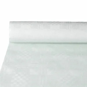 Скатертина Papstar 18546 дамастова 10 м x 1.2 м 25 шт. у коробці Біла - Фото 1