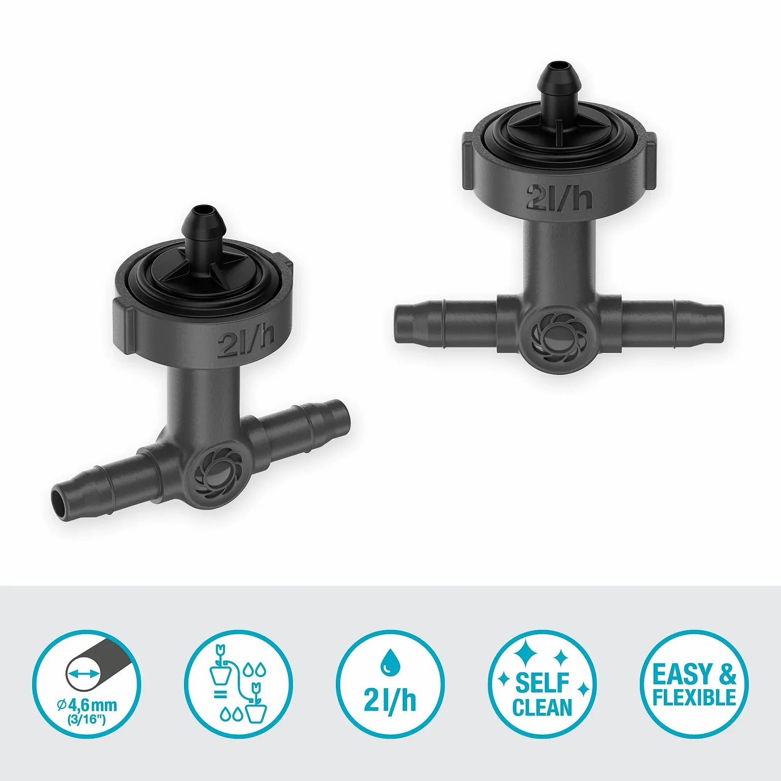 Капельный дозатор Gardena Micro-Drip System рядный с регулировкой давления 13312-20, фото №2